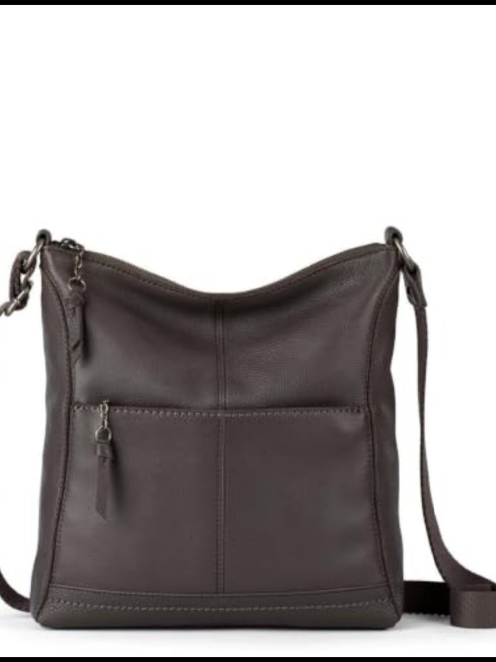 Leather Crossbody Bag with Adjustable Strap & Zipper Closure